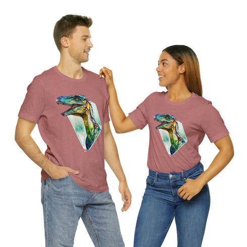 Stained Glass Velociraptor - Short Sleeve Tee